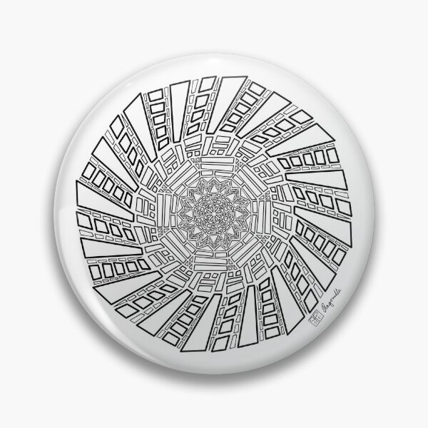 Item preview, Hand drawn wonky wacky black and white mandala designed and sold by Pragonette.