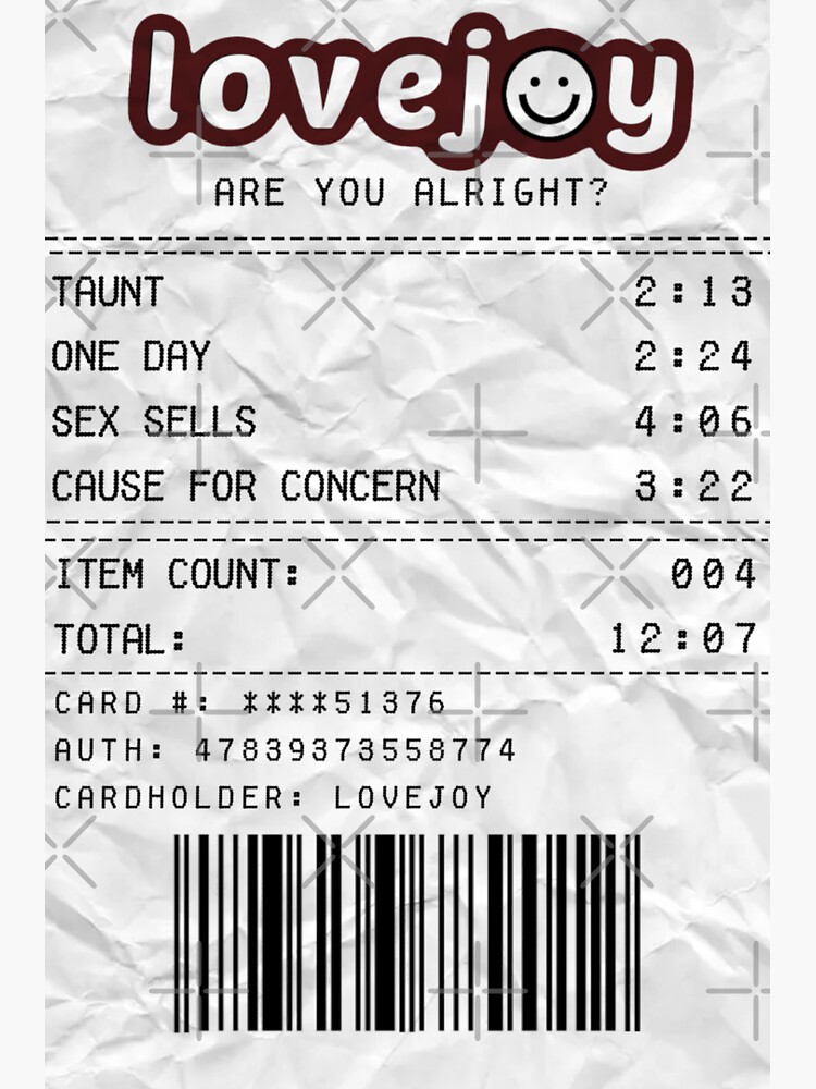 lovejoy album receipt by emmaelisabeth
