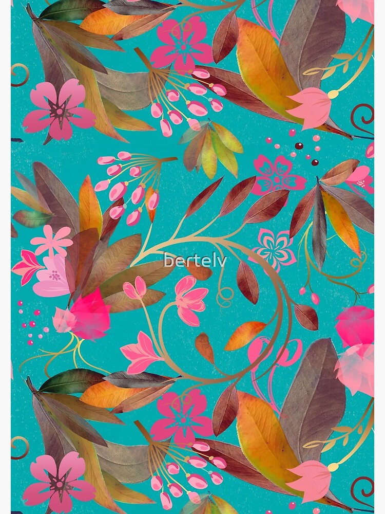 Imagen 3 de 3, Cuaderno de espiral con la obra Flores y hojas, diseñada y vendida por bertelv.