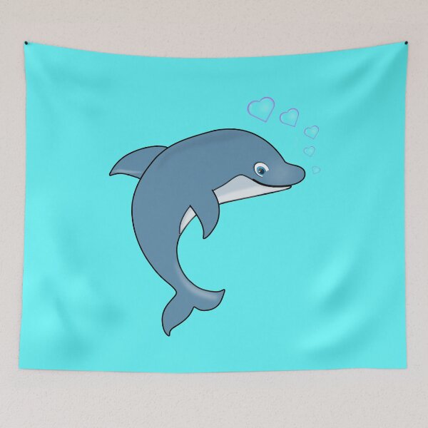 Item preview, Cute Dolphin Kawaii - cartoon designed and sold by AnimalsCartoon.