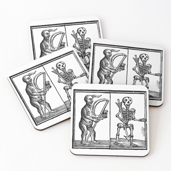 Item preview, Grim Reaper and Skeleton woodcut designed and sold by Pixelchicken.