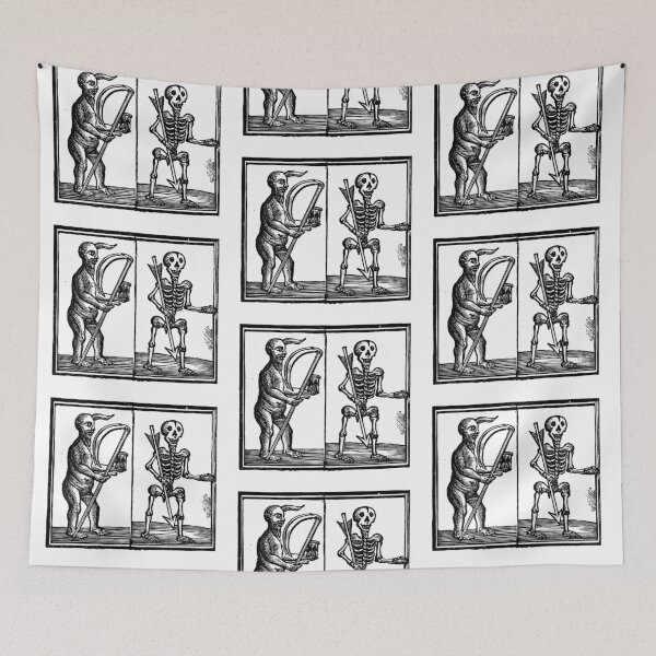Item preview, Grim Reaper and Skeleton woodcut designed and sold by Pixelchicken.
