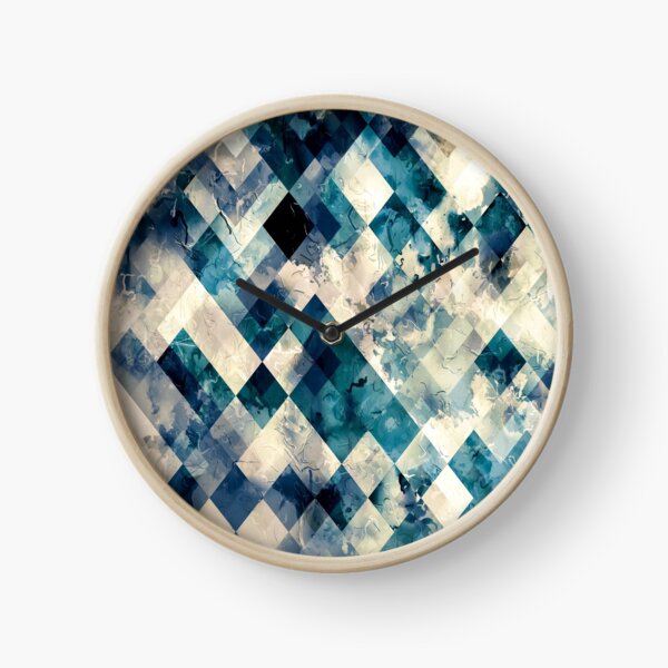 Item preview, geometric pixel square pattern abstract background in blue designed and sold by Mrvell.