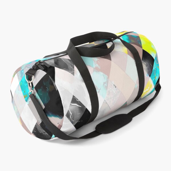 Item preview, geometric pixel square pattern abstract background in blue yellow green designed and sold by Mrvell.