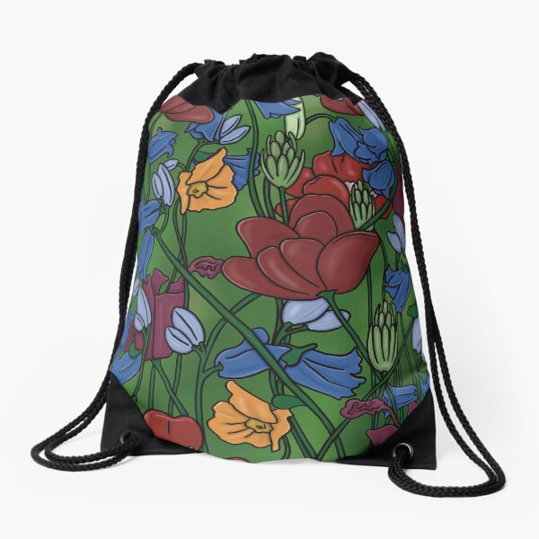 Flower Flourish Drawstring Bag