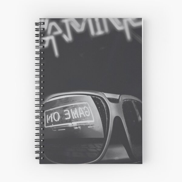 Item preview, Game On, Neon Sign Reflecting in Glasses in Black and White designed and sold by SquishStitches.