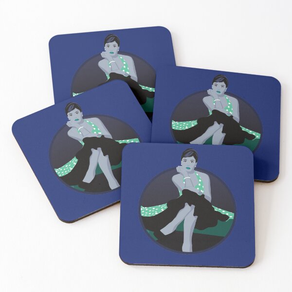 Item preview, Burlesque Girls | Delphine - Turquoise & Blue designed and sold by ladyfacecreates.