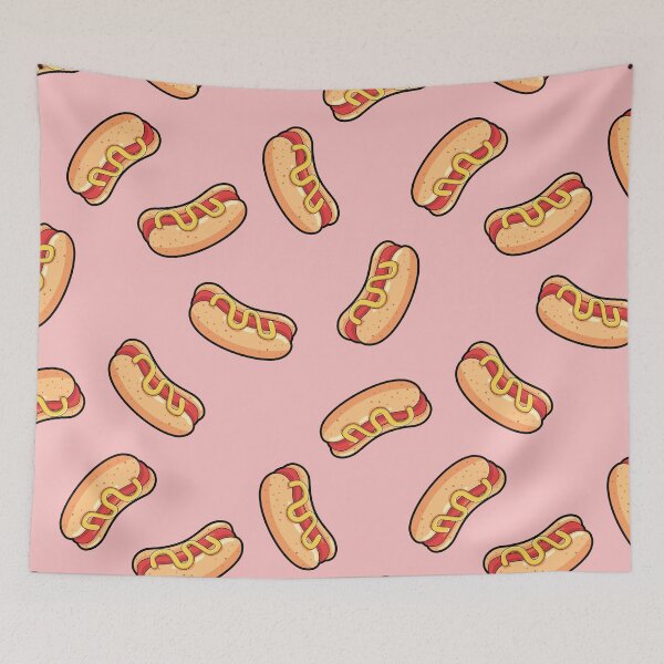 Item preview, Hotdog Pink Pattern designed and sold by keeleypost.
