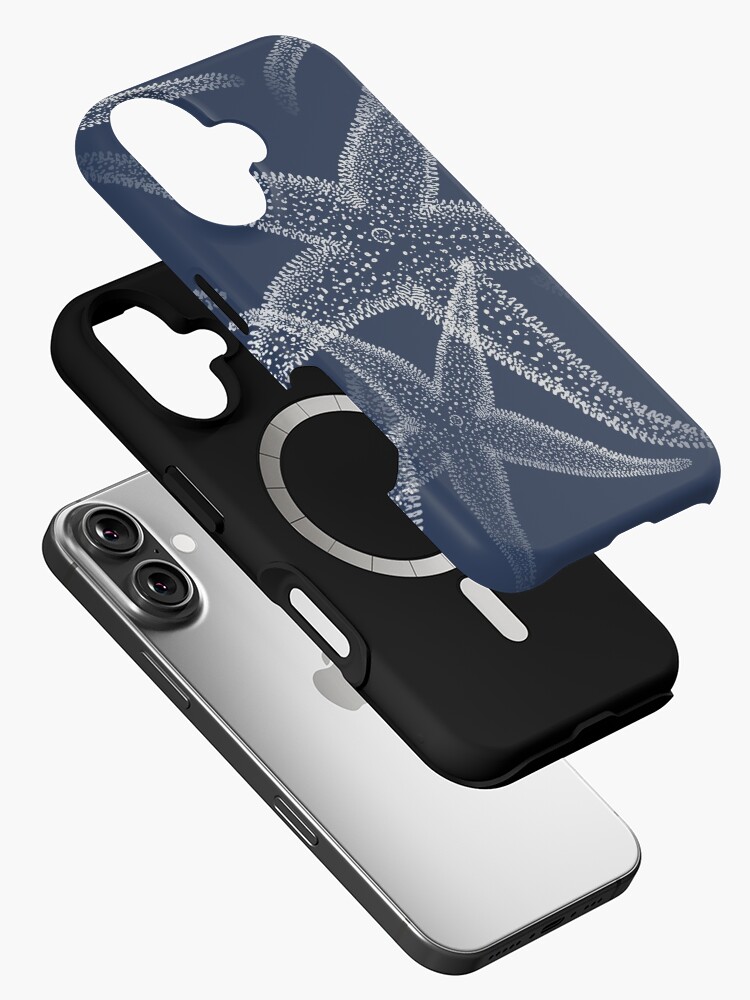 Thumbnail 2 von 4, iPhone-Hülle, Seestern Marineblauer Strand designt und verkauft von 13Moons.