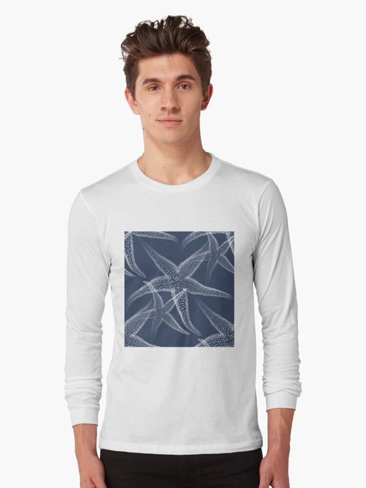 Thumbnail 1 von 5, Langarmshirt, Seestern Marineblauer Strand designt und verkauft von 13Moons.