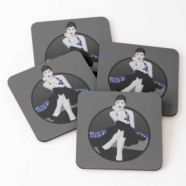 Item preview, Burlesque Girls | Delphine - Blue & Grey designed and sold by ladyfacecreates.