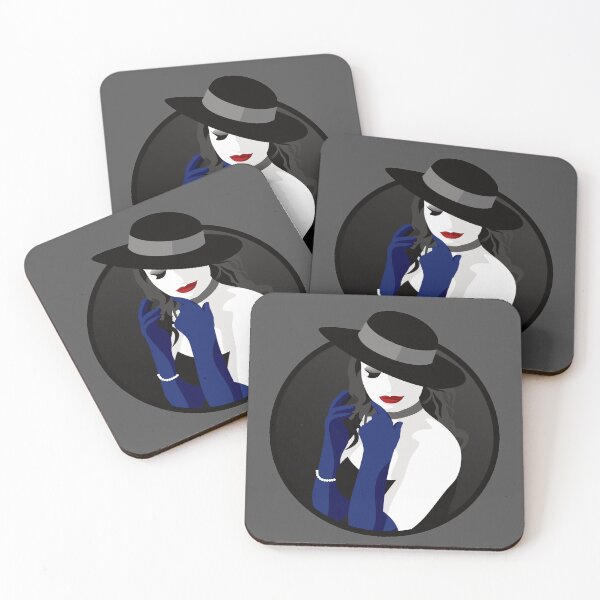 Item preview, Burlesque Girls | Suzette - Blue & Grey designed and sold by ladyfacecreates.