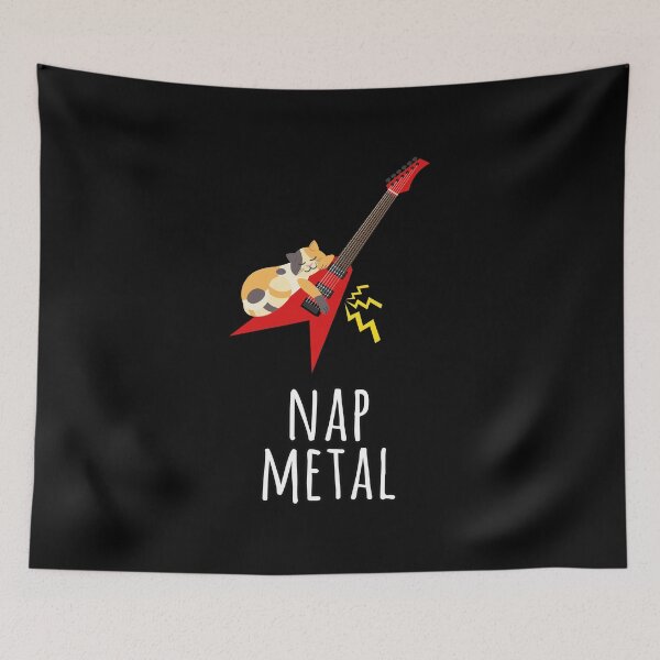 Item preview, Cute Cat Sleeping | Calico Cat | Metal Guitar  designed and sold by Fluffy-Vectors.