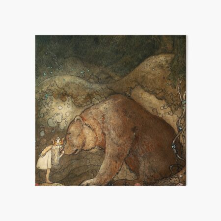 Item preview, “She Kissed the Bear” by John Bauer designed and sold by PatricianneK.
