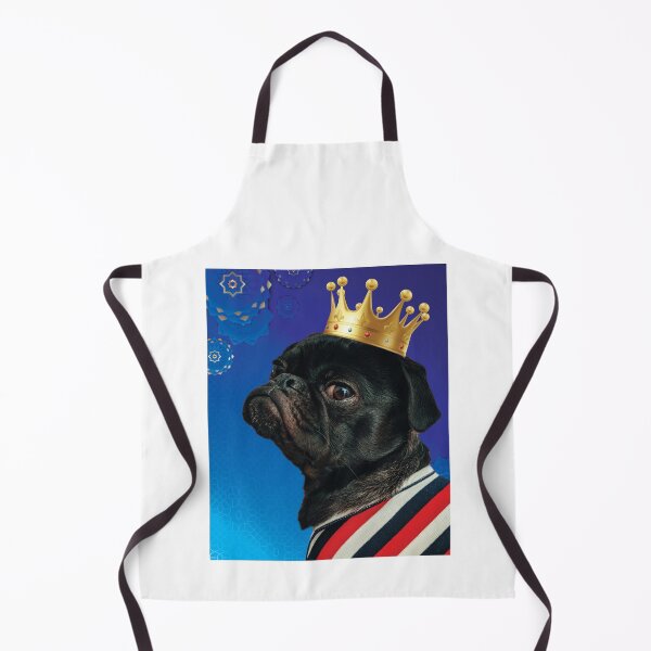 Item preview, King Pug on Royal Blue Background designed and sold by cjgraphic.