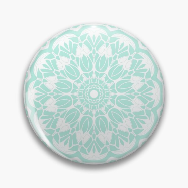 Item preview, Mint Green and White Mandala designed and sold by Kelly Dietrich Mandala & Fractal Art.