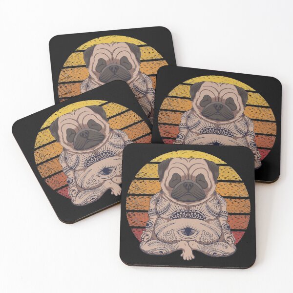 Item preview, YOGA pug dog sunset designed and sold by MHDesignstore.