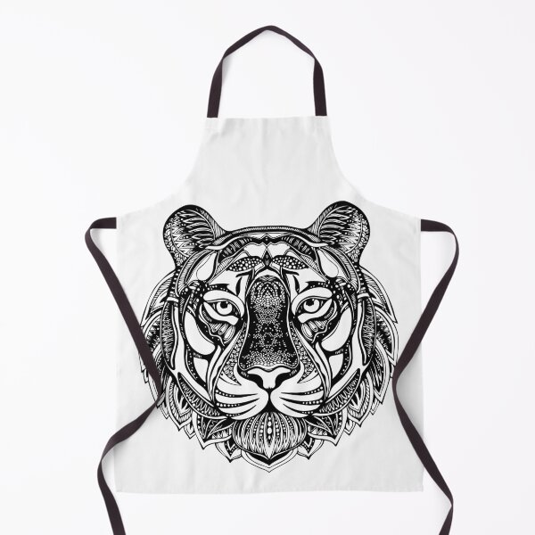 Item preview, Sketch black and white tiger head Zen-tangle designed and sold by deeplaxman.
