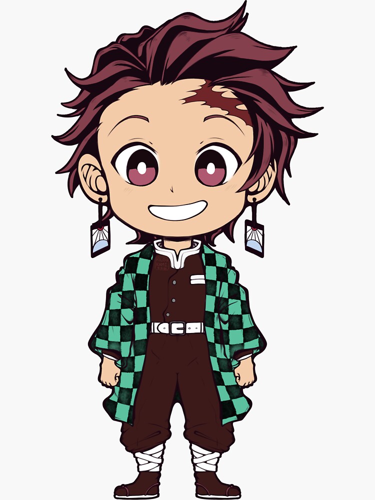 "Tanjiro Kamado Chibi" Sticker by Phronti | Redbubble