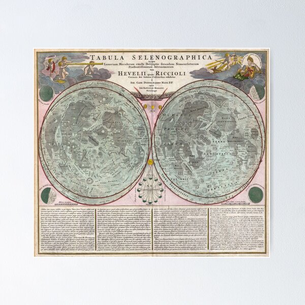 Item preview, Vintage Map of The Moon (1707) designed and sold by BravuraMedia.