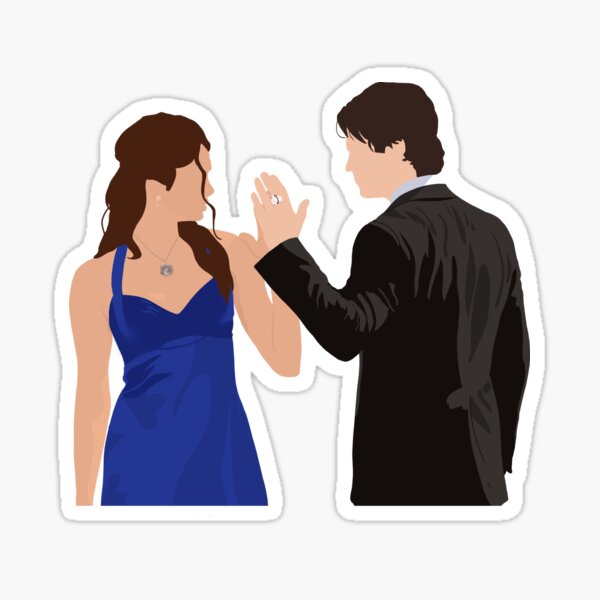 Damon and Elena  Sticker