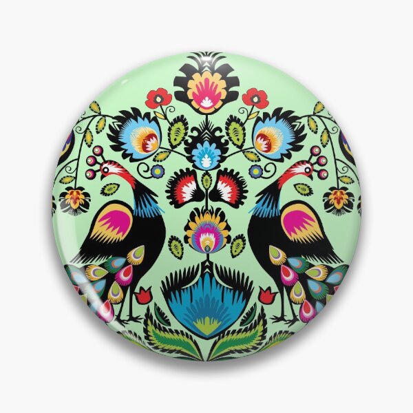 Item preview, Folklore peacocks on minty green designed and sold by FK-UK.