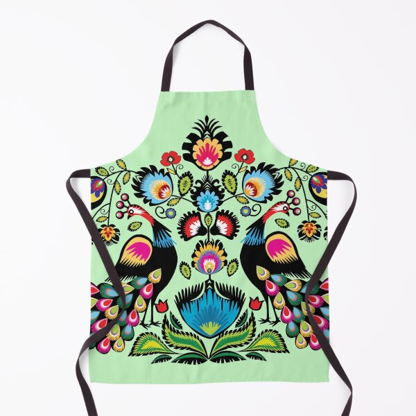 Item preview, Folklore peacocks on minty green designed and sold by FK-UK.