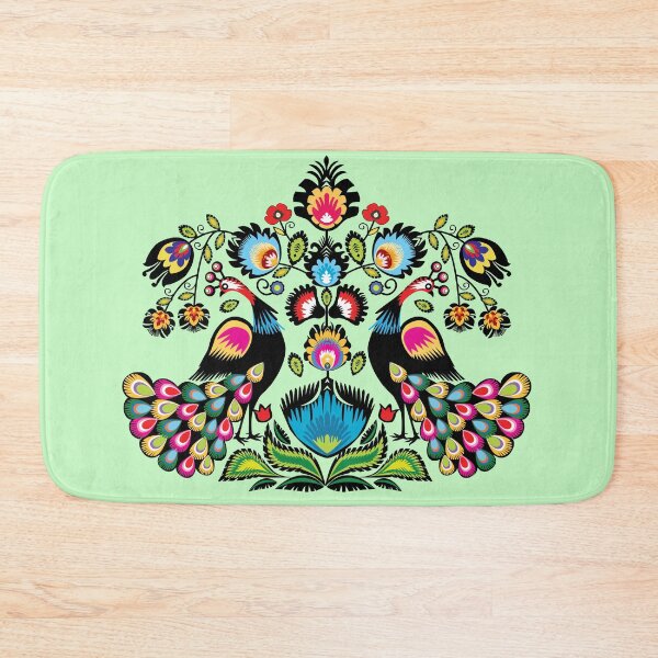 Item preview, Folklore peacocks on minty green designed and sold by FK-UK.