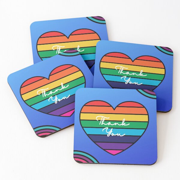 Item preview, Bright Rainbow and Heart Thank You Card designed and sold by BlakefourDesign.