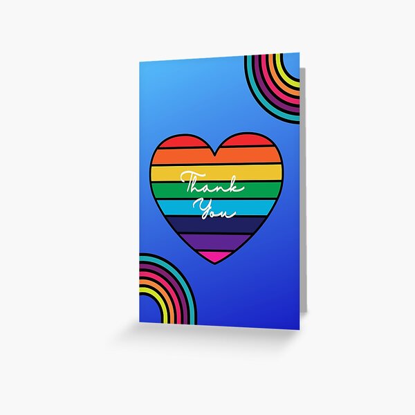 Item preview, Bright Rainbow and Heart Thank You Card designed and sold by BlakefourDesign.