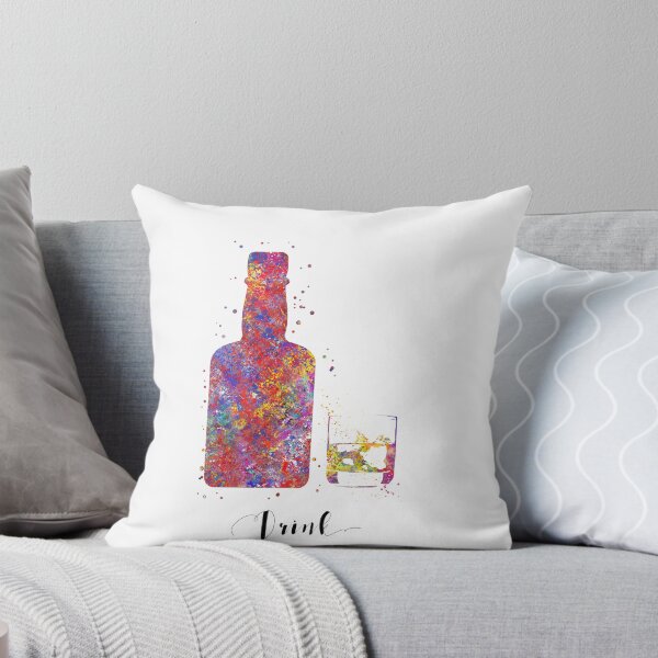 Item preview, Whiskey bottle and glass designed and sold by Rosaliartbook.