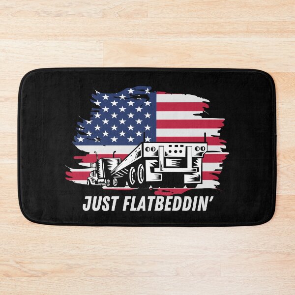 Item preview, JUST FLATBEDDIN USA American Flag Trucker designed and sold by CarantinedChaos.