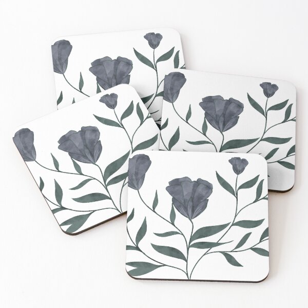 Item preview, Dark Watercolor Flowers designed and sold by Moon Fern Vintage.