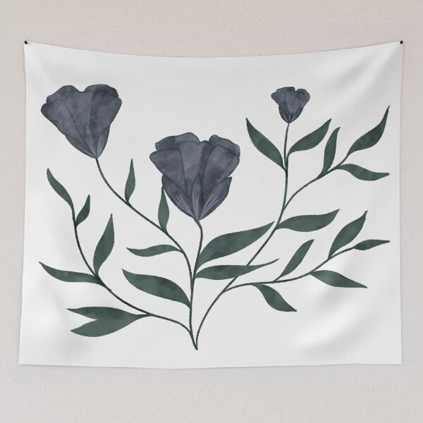 Item preview, Dark Watercolor Flowers designed and sold by Moon Fern Vintage.