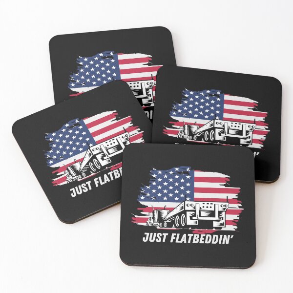 Item preview, JUST FLATBEDDIN USA American Flag Trucker designed and sold by CarantinedChaos.
