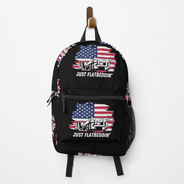Item preview, JUST FLATBEDDIN USA American Flag Trucker designed and sold by CarantinedChaos.