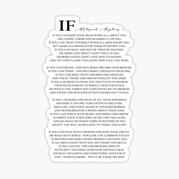 Item preview, If Poem by Rudyard Kipling designed and sold by EKartPrints.