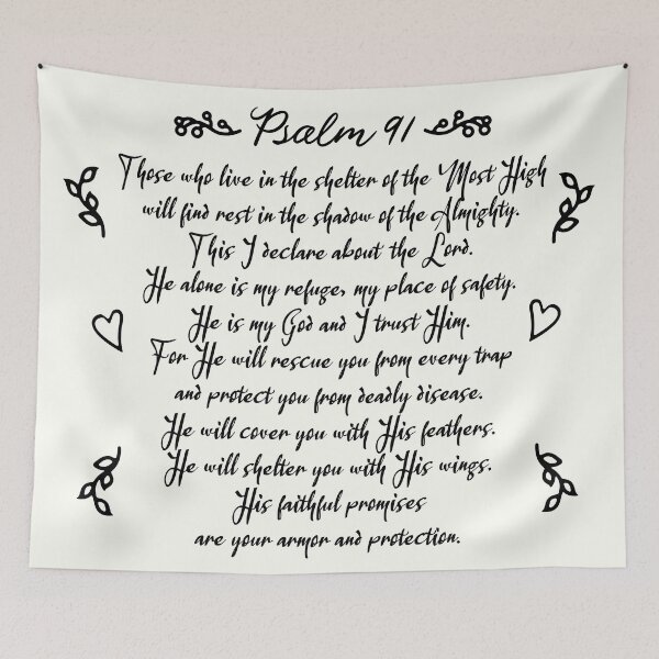 Item preview, Psalm 91 | Christian Inspirational Bible Verse Decorative Handwriting designed and sold by RLYGR8.