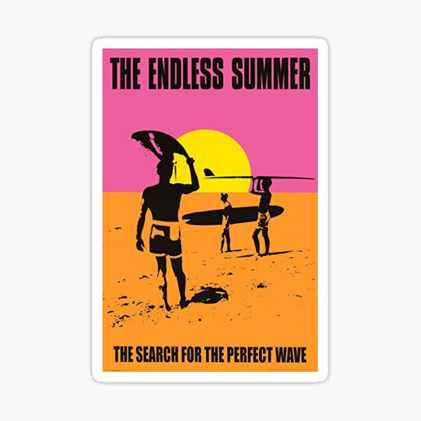 Cool Old School Surf Board Endless Summer 1962 Car vinyl Sticker decal 100x90mm 