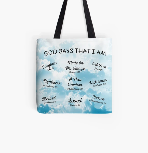 Wildflower Christian Tote Bag, Rooted In Him Bible Verse Bag, Christian Bag