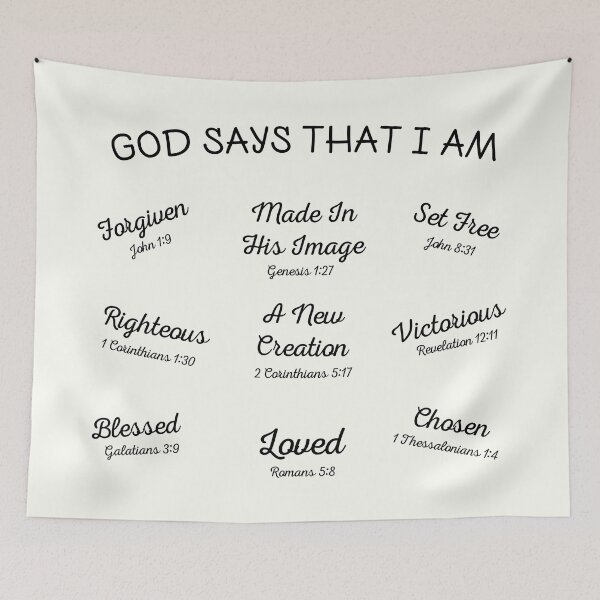 Item preview, God Says That I Am | Christian Bible Verses designed and sold by RLYGR8.