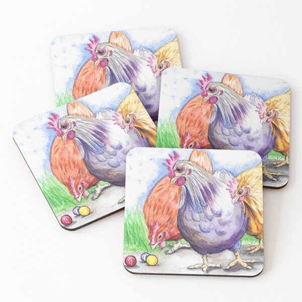 Item preview, Colourful Chicken Watercolour Painting designed and sold by JulieSpriddle.