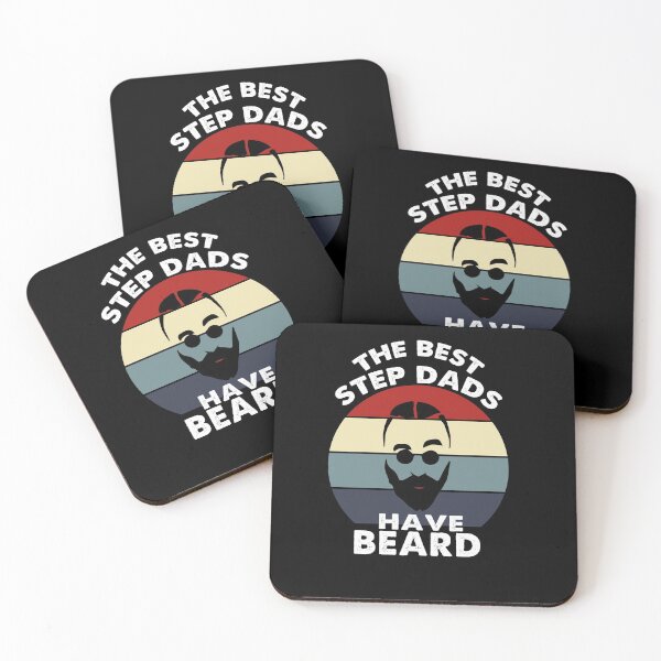 Item preview, The Best Step Dads Have Beards , Father's Day Dad Father, Vintage american flag ,Bearded face Funny Gift Idea,New Black designed and sold by Rassitni.