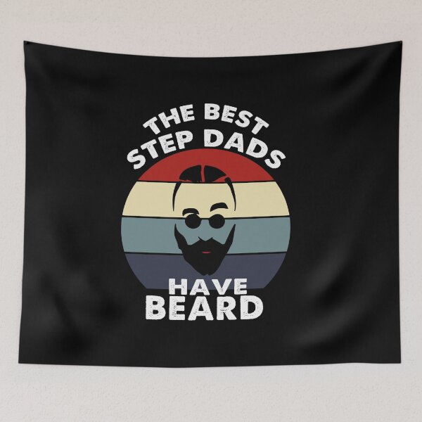 Item preview, The Best Step Dads Have Beards , Father's Day Dad Father, Vintage american flag ,Bearded face Funny Gift Idea,New Black designed and sold by Rassitni.