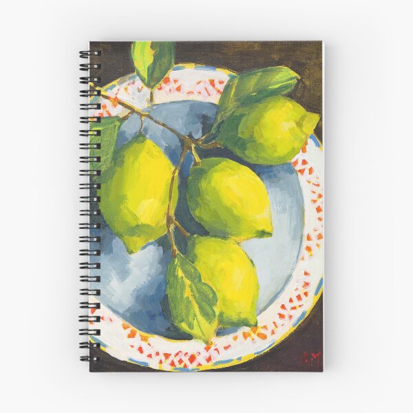 Item preview, Limones en Plato con Borde Estampado designed and sold by AMOpainting.