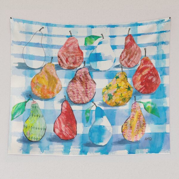 Item preview, Patterned Pears on Paper Collage designed and sold by AMOpainting.