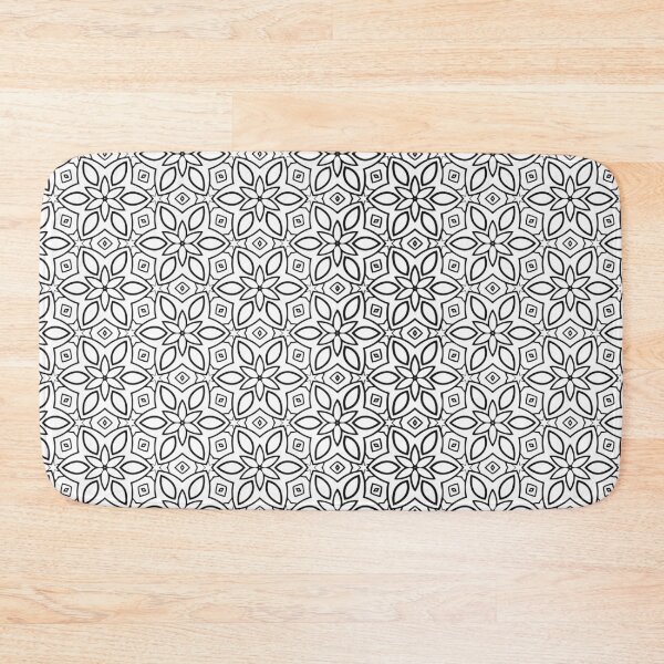 Item preview, Traditional Floral Mandala Indian Mandala art Beautiful black and white line art pattern, seamless floral patterns rustic flowers blush and ivory flower patterns. designed and sold by TheImperfecto.