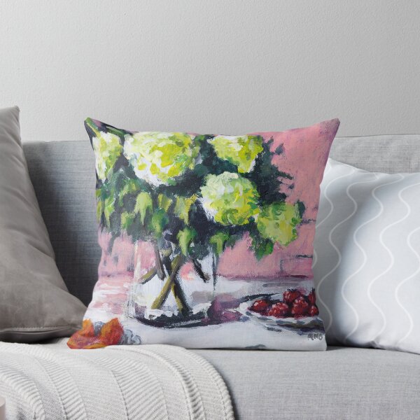 Item preview, Green Hydrangea with Strawberry and Peach designed and sold by AMOpainting.