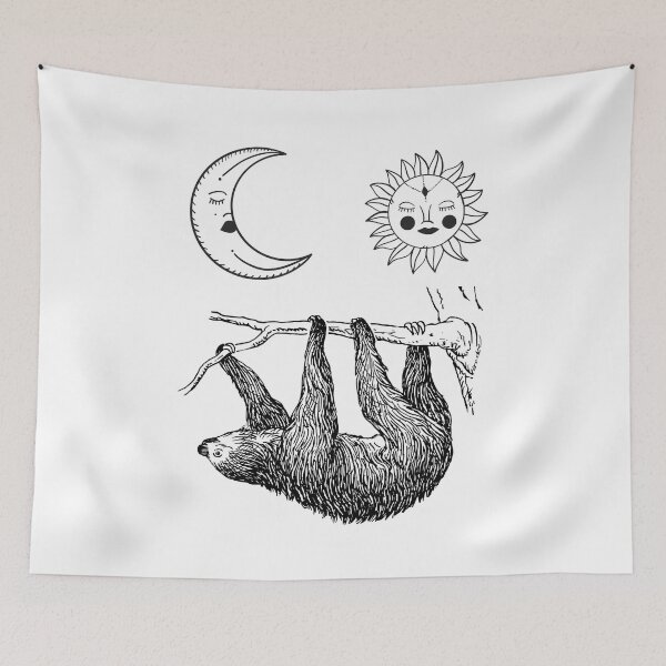 Item preview, Sloth with sleeping sun and moon designed and sold by speakupandshine.