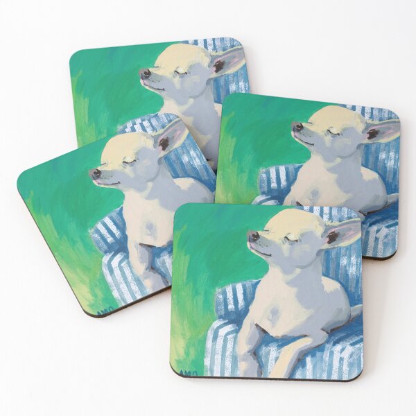 Item preview, Chihuahua on Striped Chair in the Sun designed and sold by AMOpainting.